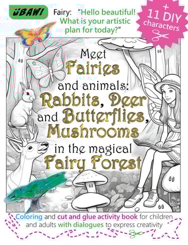 ubawi-Meet-Fairies-and-animals-rabbits-deer-and-butterflies-mushrooms-in-the-magical-fairy-forest-Coloring-book+DIY-cover