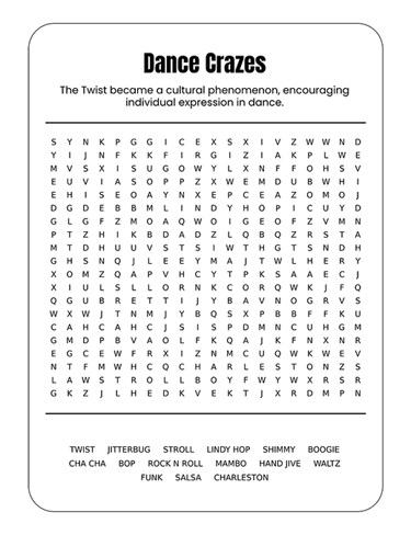 Dance Crazes Puzzle