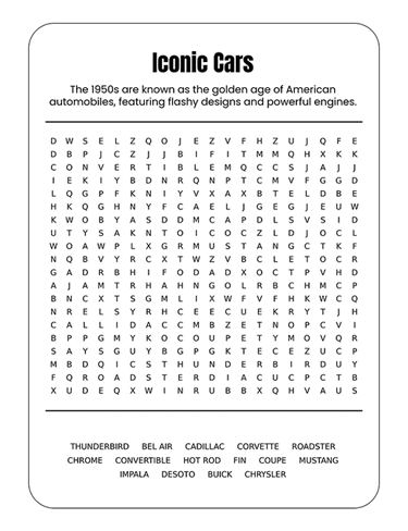 Iconic Cars Puzzle