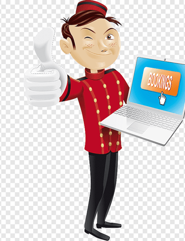 a man in a red uniform holding a laptop computer