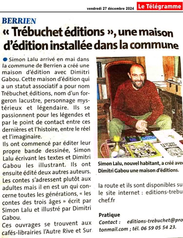 Article du journal Le télégramme du 27 12 2024