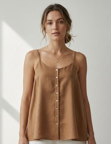 mujer-con-blusa-de-lino-con-botonadura