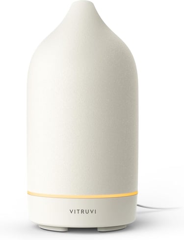 Vitruvi Stone Diffuser, Ceramic Ultrasonic Essential Oil Diffuser for Aromatherapy Ceramic Diffuser