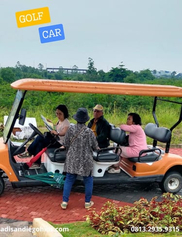 Fasilitas mobil golf untuk survey lahan makam san diego hills memorial park karawang