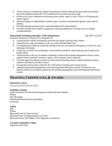 resume page 2