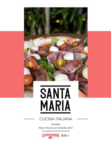 Portada menú descargable restaurante italiano Santa María Parkway, Bogotá