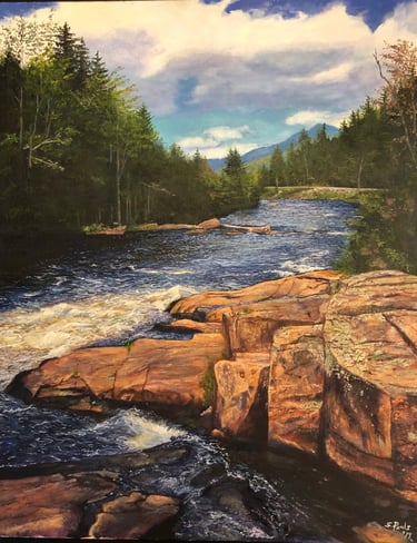 Ausable River - 16" x 20" Aqua Oil on canvas