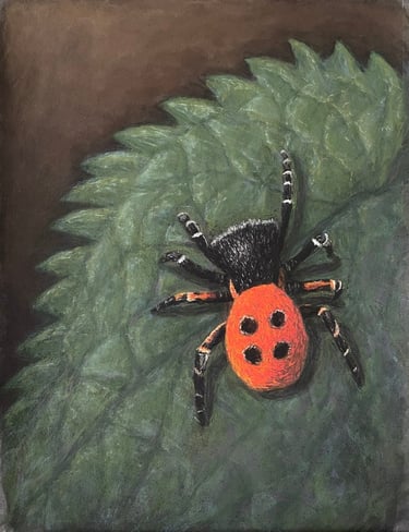 Tableau au pastel - Hommage à Victor Hugo (araignée et ortie)