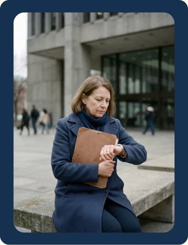 Pensionada frustrada sufriendo negativas y retrasos en su jubilación.