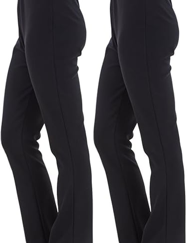 Ladies Ribbed Bootleg Stretch Trousers
