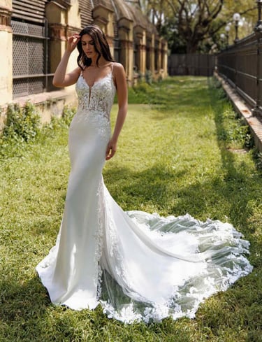 robe de mariée sirène avec traine cathédrale, Essonne, DM COUTURE