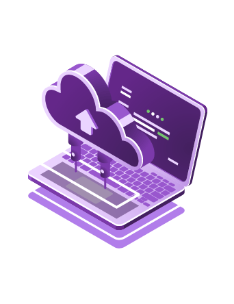 Computador ligado a uma nuvem