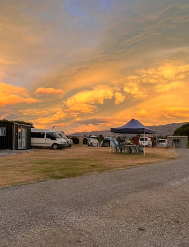 El camping en la empresa de cherries en Nueva Zelanda