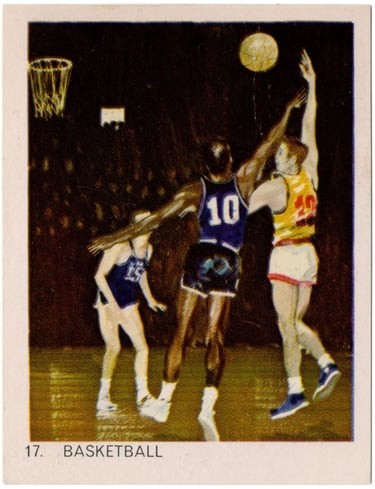 1964 Heinz Veb Eggs Olympic Games No 17 Basketball Card from Australia