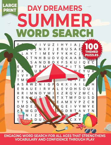 summer word search puzzle day dreamers large print fun activity book liora onyx cover