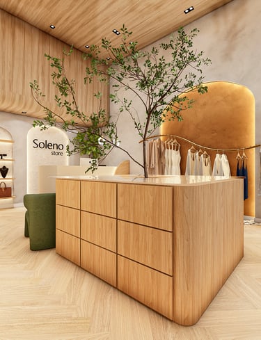 móveis planejados em projeto comercial