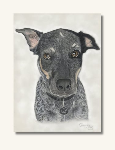 Realistic black dog portrait showcasing detailed fur texture and lifelike expression.