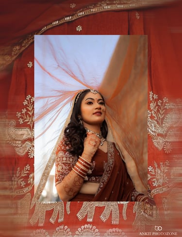 Soft and natural wedding makeup look near me in Gotri Vadodara for elegant brides.