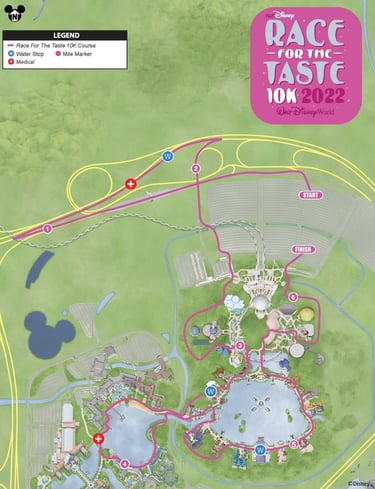 2022 runDisney Race For The Taste 10K Course Map