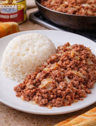 Falai pisupo corned beef stir fry