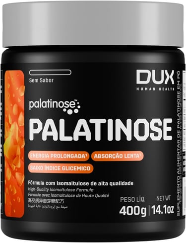 Pote de Palatinose 400g Dux Nutrition: energia gradual e baixo índice glicêmico