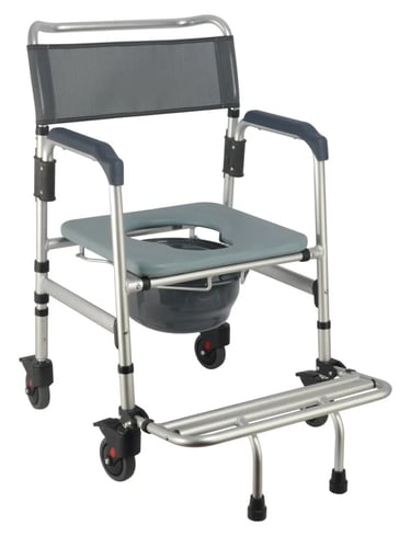 Cadeira de Banho Hidrolight Aluminio Dobrável Rodas Freio 135kg