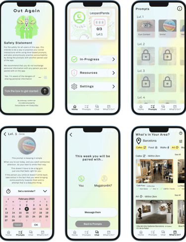 Mockups of Out Again
