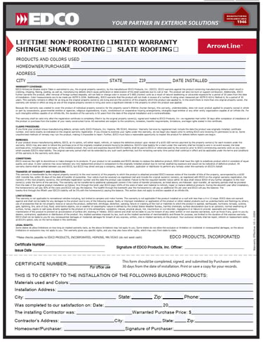 Metal Shingle Warranty