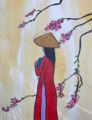 CBM Art Vietnamese Girl in acrylic