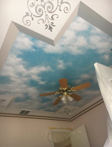 bespoke illusion mural on ceiling by marcine in hunterdon county, nj