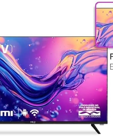 A frameless HD Smart TV with ultra-slim bezels and built-in Wi-Fi and HDMI features.