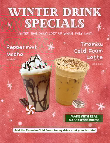 Winter Drink Specials - Seasonal Drinks - Kona Loa Coffee Crown Valley