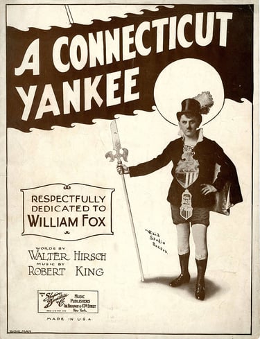 Vintage poster for A Connecticut Yankee – early Broadway musical spectacle