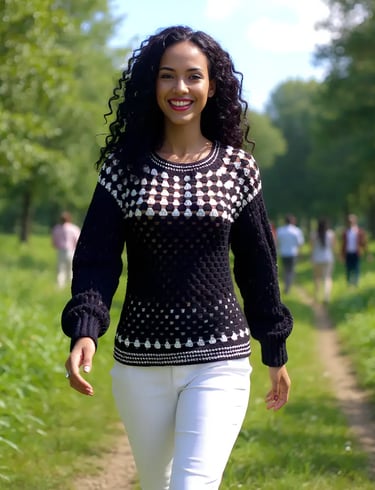 Pull au crochet fait main Damia de Cachalabibi T 38/40