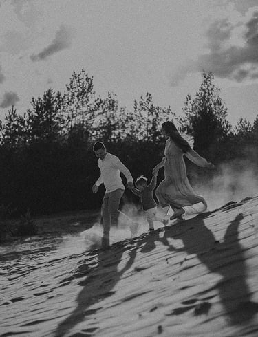 a family at the beach