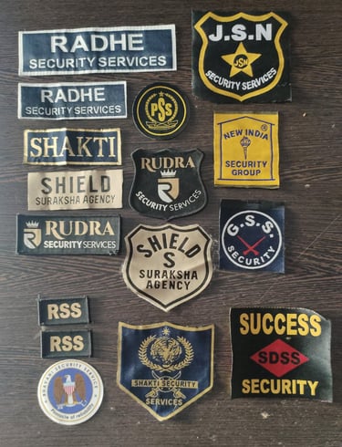 company logo and badges