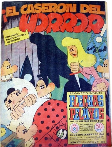 Flechas y Pelayos Magazine comic November 25th 1945 with sports cards on back cover
