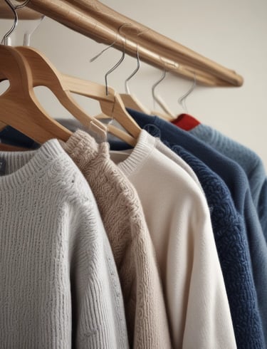 A smiling customer trying on a trendy outfit in front of a mirror in the store.