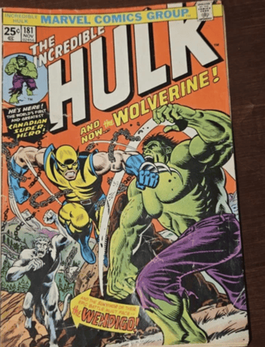 vintage comic book marvel hulk vs wolverine