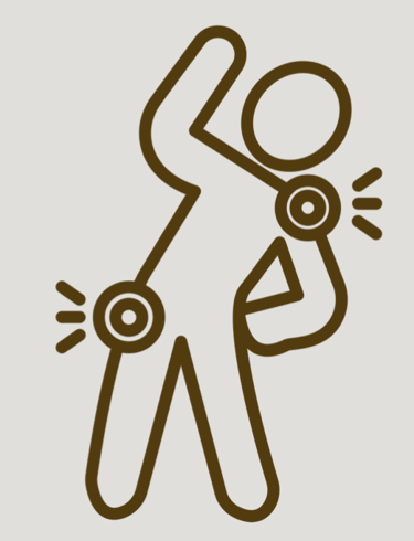 Picture of a body with hip and shoulder pain
