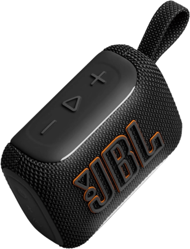 l'enceinte bluetooth JBL Go 5 noir penchée sur le côté