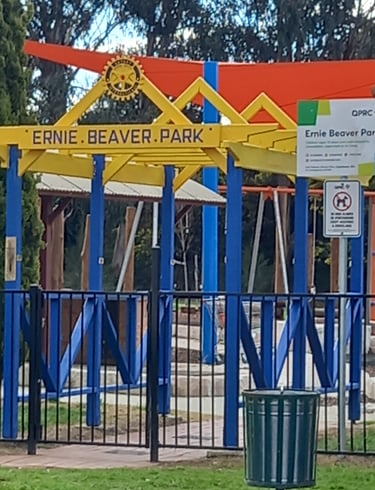 Painting of the playground equipment undertaken by the Club members