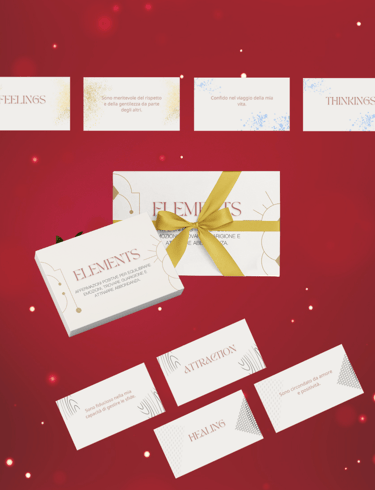 Pacchetto Regalo 'Elements'. Affermazioni Positive 50 Cards. Mantra Quotidiani.