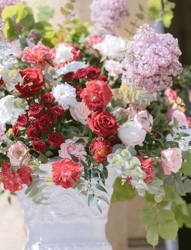flowers at chateau de champlatreux