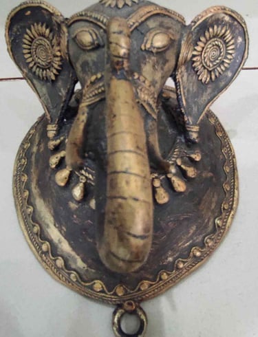 "Handcrafted wall-mounted elephant head sculpture – tribal-inspired home decor-Prepared for export"