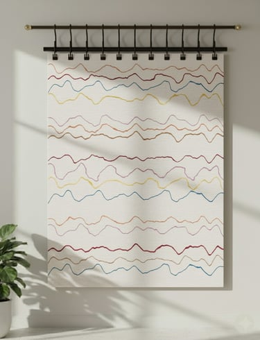 Custom bespoke handmade rugs crafted in Nepal- geometric wall-hanging- Himalaya Carpet Industries