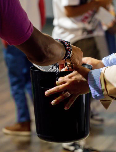 a man giving