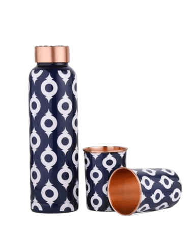 Meena Printed Copper Gift Set – Designer Copper Gift Box