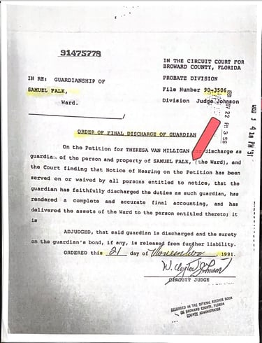 Trustee Andrea Wirum failing Gertrude Falk in Florida