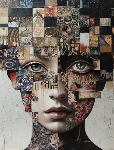 imagen de mujer en estilo abstracto de la artista Eva Mas